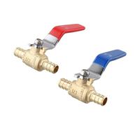 UTTASU 2 válvulas de bola PEX de cierre de puerto completo, 1/2 pulgada, 3/4 pulgadas, 1 pulgada, válvula de latón de cuarto de vuelta para fontanería residencial, calefacción y sistemas de agua