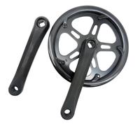 UTTASU Bicycle Single Speed Crankset 48T Folding Electric Bicycle Crank Set Aluminum Alloy 152mm Electroplating Plastic Cover Bike Part