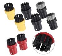 UTTASU Boquillas de cepillo de alambre de nailon y acero inoxidable de alta calidad para limpiadores de vapor Karcher SC1 SC2 CTK10 SC3 SC4 SC5 SC7, paquete de 6 unidades de nailon + 2 cabezales de