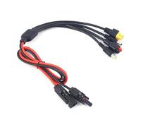 UTTASU Cable de carga solar 4 en 1 para paneles de 100 W-1000 W, CC 8 mm/5,5 x 2,1 mm/adaptador XT60/45A, extensión de 1,2 m 14 AWG para estaciones de alimentación