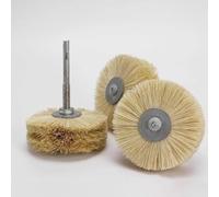 UTTASU Cepillo de rueda de pulido para madera, metal, piedra, cabezal de filamento de sisal de 80 mm con vástago de 6 mm para amoladoras de banco