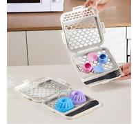 UTTASU Cesta de silicona para lavavajillas para objetos pequeños, 18 x 18 x 2,3 cm, caja de limpieza y almacenamiento con hebillas de seguridad, para estante superior, color blanco