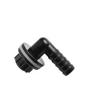 UTTASU Conector de codo de 3/8 pulgadas a 14 mm para boquilla de manguera de tanque IBC, sistema de riego de barril de lluvia, riego, acuario y pecera, plástico, a prueba de fugas, resistente a la