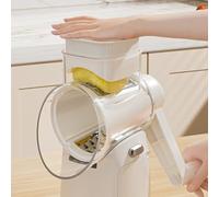 UTTASU Cortador de verduras multifuncional con 5 cuchillas intercambiables, tubo de alimentación grande de 9 cm, cubierta de seguridad y base antideslizante, fácil de limpiar, almacenamiento compacto