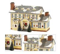 UTTASU Figura de pueblo navideño LED con casa luminosa, pintada a mano, obra de arte para jardín e interior, 22,5 cm