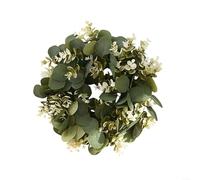 UTTASU Guirnalda artificial de hojas de eucalipto para puerta delantera, corona de vegetación, decoración de boda, decoración interior y exterior, decoración del hogar (S)