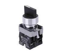 UTTASU Interruptor selector de selección de palanca mantenido de 10 A, 3 posiciones, 2NO, XB2-BD33C