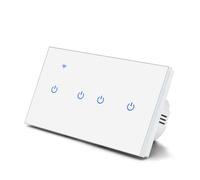 UTTASU Interruptor táctil para Smart Home con control de voz y aplicación compatible con Tuya y Smart Life, 2 velocidades a 8 velocidades, 220 V, 10 A, WiFi 2,4 GHz, para luces y luces