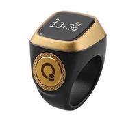 UTTASU IQibla - Anillo inteligente Zikr para contar oraciones musulmanas y cinco recordatorios diarios de Salah, pantalla OLED, batería de 40 mAh, alertas de vibración a 33/66/99/100, contador Tasbih