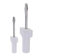 UTTASU Juego de 2 destornilladores para máquina de coser Singer & Butterfly, herramientas de reparación de cabeza plana, punta de acero con mango de plástico, 60 mm y 80 mm, color blanco (paquete de 2