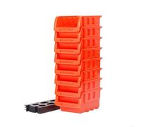 UTTASU Juego de cajas de almacenamiento de 8 piezas, apilables y anidables para taller, garaje, sótano, sistema de ordenación, dimensiones compactas, 16 x 10,5 x 7,5 cm, práctico organizador