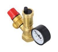 UTTASU Juego de grupo de seguridad de caldera de latón con válvula de alivio de presión de 6 bares, ventilación de aire y manómetro de presión de 10 bares para sistemas de calefacción cerrados