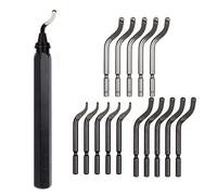 UTTASU Kit de herramientas rotativas de desbarbado de 16 piezas con 3 tipos de cuchillas (43 mm negro, 47 mm negro y 47 mm plateado HSS) para madera, aluminio, cobre, acero inoxidable, mango RB1000