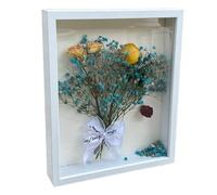UTTASU Marco de caja de sombra 3D para recuerdos de boda, 26 x 22 x 6 cm de profundidad, vitrina con protector frontal de cristal, puerta con bisagras y pestillo seguro, elegancia atemporal para sala