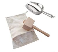 UTTASU Mazo de madera multiusos para carpintero, martillo, manualidades en cuero, con bolsa de hielo y clip de cuchara incluido (3 piezas)