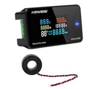 UTTASU Monitor de voltaje para energía eléctrica y potencia KWS-AC300-100A Medidor de flujo de red digital con LCD a color, 50-300 V CA, 0-100 A, 0-30 kW, indicador de temperatura
