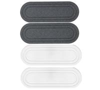 UTTASU Paquete de 2 bandejas para fregadero de piedra de diatomita para una rápida absorción y secado del agua, patas de silicona antideslizantes, diseño estriado a rayas, 20 x 10 cm + 28 x 11 cm