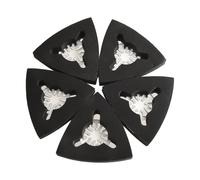 UTTASU Paquete de 5 almohadillas de lijado triangulares para multiherramientas oscilantes, liberación rápida, 80 mm, compatibles con Fein, Bosch, Dremel, Rockwell (excluye GOP40-30, MM40/MM45, 12V/18V