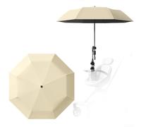UTTASU Parasol para cochecito de bebé con soporte de abrazadera UPF 50+ protección UV paraguas para cochecito de bebé al aire libre caminar (amarillo)