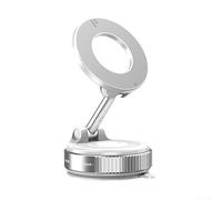 UTTASU Soporte de teléfono para salpicadero de coche, plegable, diseño magnético, fuerte ventosa al vacío, soporte para teléfono celular con una sola mano (blanco)