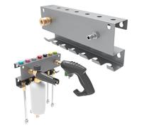 UTTASU Soporte para lavadora a presión, organizador de montaje en pared para puntas de boquillas, varita, extensión de cañón de espuma, estante de almacenamiento, color gris