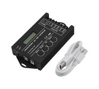 UTTASU TC420 - Controlador LED RGB programable con temporizador, regulador de 5 canales DC12-24 V para luz de plantas y publicidad, aleación de aluminio negro