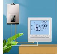 UTTASU Termostato digital para caldera de gas y calefacción por suelo radiante, temporizador programable de 5+2 semanas, bloqueo infantil, función anticongelante, pantalla LCD, funciona con pilas (2 ×