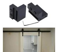 UTTASU Tope de puerta corredera de granero para rieles, burlete de aleación de metal con llave, rodillo guía de suelo a prueba de óxido, bloqueador de riel inferior ajustable para un movimiento