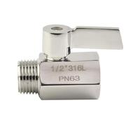 UTTASU Válvula de cierre de control rápido de flujo completo de 1/2 pulgada para cabezal de ducha, RV, autocaravana y baño, válvula de bola de acero inoxidable con funcionamiento de 1/4 vuelta, a