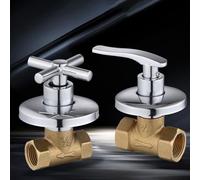 UTTASU Válvula de drenaje de latón de apertura rápida para cierre de ducha, rosca de 1/2 pulgada y 3/4 pulgadas, cuerpo de cobre completo con mango de aleación de zinc, color plateado