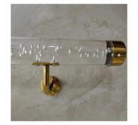 UTTDP Clear Acrylic Stair Handrail - Custom Length Non-Slip Wall-Mounted Safety Railing for Indoor & Outdoor Use(Gold Bracket,300cm(10ft))