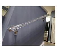 UTTDP Pasamanos de Seguridad de acrílico Transparente Resistente for escaleras Interiores y Exteriores - Longitud Personalizada con Soportes Plateados(Clear,80cm(2.5ft))