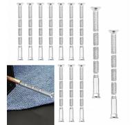 UTXN 12 tornillos y manguitos de fijación para manija de puerta M4, fijaciones pasantes para manija de puerta, tornillos universales M4, pernos y manguitos de conexión, manijas de puertas(plateado)
