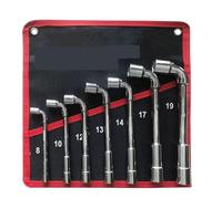 UTYSRFgkjlol Llaves dinamométricas Juego de herramientas clave para reparación trinquete coche, llave tubo en ángulo tipo L, con orificio pasante, 7 Uds Carraca Reversible Dientes