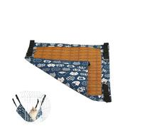 UtySty Hamaca para gatos colgante en jaula de alambre con gancho de montaje, tapete de enfriamiento reversible, cama de descanso para dormir de ratán para animales pequeños, mascotas, ardillas,
