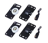 UtySty Juego de 2 poleas de polea para puerta corrediza de gabinete, componente de hardware, rueda inferior de nailon silenciosa con poleas de interruptor superior para armario, puerta corredera