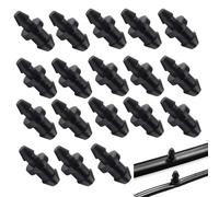 UtySty Paquete de 100 tapones de tubo de suministro de riego por goteo de doble extremo con púas en blanco, tapones de extremo para línea de goteo de 1/4 pulgadas, tubo de riego de jardín, sistema de