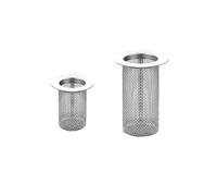 UtySty Paquete de 2 filtros de drenaje de fregadero de acero inoxidable, cilindro largo, malla de malla para suelo, cocina, bañera, baño, ducha, repuesto (agujero de ajuste OD de 1 pulgada + 1.5