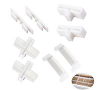 UtySty Paquete de 22 clips divisores de cajones, soporte de plástico, hebilla de fijación, ángulo de esquina, extremos de conector transversal para organizador de cajones, placas de rejilla de
