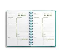 UtyTrees Planificador diario sin fecha: 7.3 x 9.6 pulgadas, 144 páginas, cuaderno diario con agenda de comidas, agenda unisex, color verde