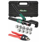 UTZIKO Crimpadora de cable hidráulico 10 US TON 12 AWG a 00 (2/0) Cable de terminal eléctrico Kit de herramientas de alambre con 9 troqueles (12awg ~ 00awg herramienta de prensado+cable de corte)