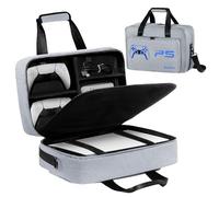 UUBOXS Funda de Transporte para PS5, Bolsa de Viaje Protectora Mejorada para PS5/PS5 Pro/PS5 Slim, Bolsa de Almacenamiento para PS5 Accesorios,Mando,Consola - Gris