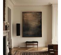UUDEZO Decoración de pared con pintura abstracta Wabi-Sabi marrón (70x110cm (28x43in)