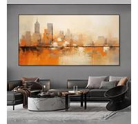 UUDEZO Impresión en lienzo horizontal/vertical, gran cuadro abstracto moderno enmarcado, adecuado para decoración de sala de estar y dormitorio (80 x 160 cm (31 x 63 pulgadas), marco negro)