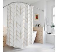 UUDIHO Cortina de Ducha con diseño geométrico, decoración Neutra para baño, Tela Suave, Moderna, Natural y Elegante, 220 x 180 cm (Ancho x Alto).