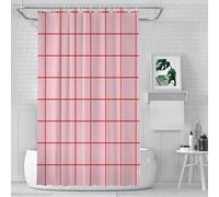 UUDIHO Cortina de Ducha con Estampado de cuadrícula Rosa y roja, Tela Impermeable, Moderna, para baño, con Estampado artístico (150 x 210 cm/59 x 82 Pulgadas (Ancho x Alto)