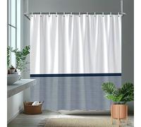 UUDIHO Cortina de Ducha con Rayas horizontales en Azul y Blanco - Conjuntos de Cortinas de Ducha para baños y decoración del hogar (180 x 230 cm/71 x 91 Pulgadas [Ancho x Alto])