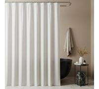 UUDIHO Cortina de Ducha de Lino Extra Ancha, Moderna y Neutra, con Colores Naturales, 160 x 160 cm (Ancho x Alto).