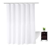 UUDIHO Cortina de Ducha de Tela Gruesa de Color Blanco Liso con Gancho, Decorativa, Impermeable (138 x 153 cm/54 x 60 Pulgadas (Ancho x Alto)).
