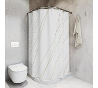 UUDIHO Cortina de Ducha de Tela Lavable en Oro Blanco con Textura Suave y Calidad de Hotel, Accesorio de decoración para baño, 120 x 190 cm (Ancho x Alto).